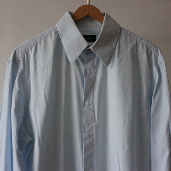 Thierry Mugler Paris Blue Shirt Size 43 - Picture 4 of 9